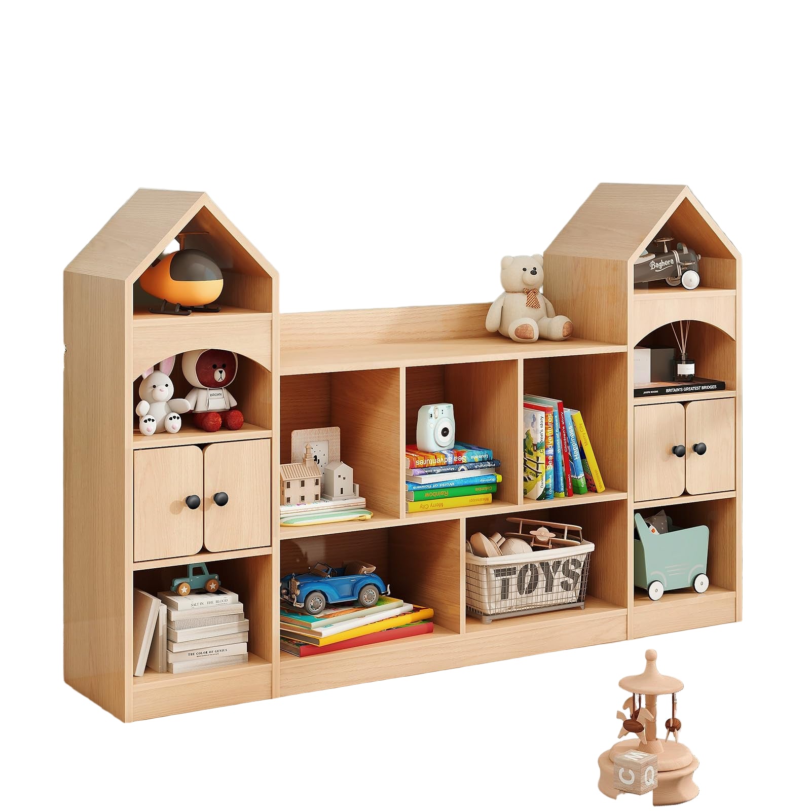 Kids Bookcase and Toy Storage Organizer, Children Bookshelf