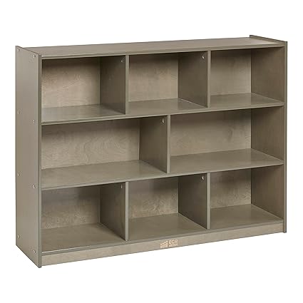 8-Compartment Mobile Storage Cabinet, 36in, Classroom Furniture, Natural