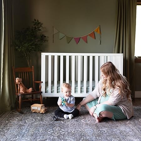 Grevia 5 in 1 Convertible Crib, 3 Adjustable Heights