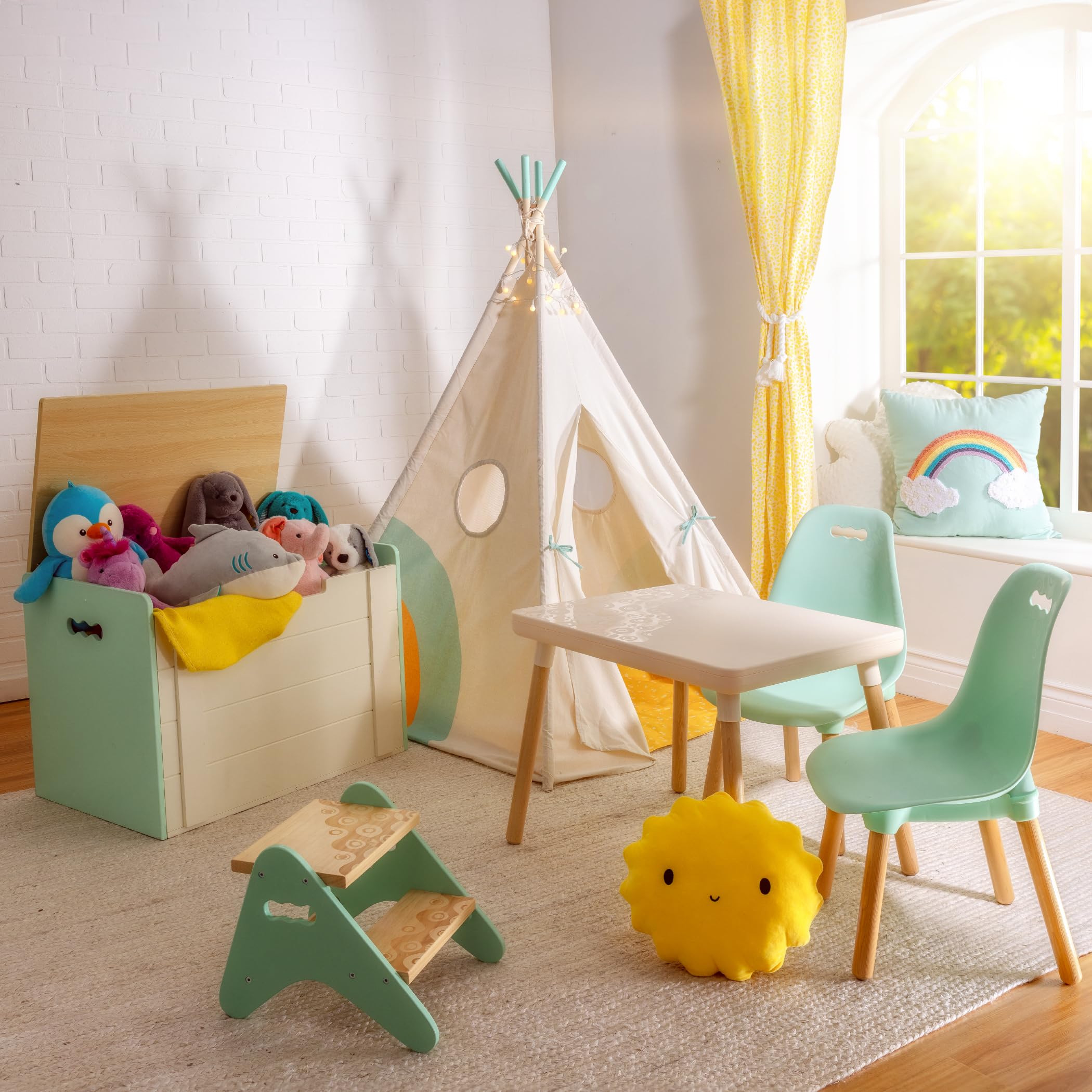 Table and Chair Set – Furniture For Toddlers – 1 Craft Table & 2 Chairs –