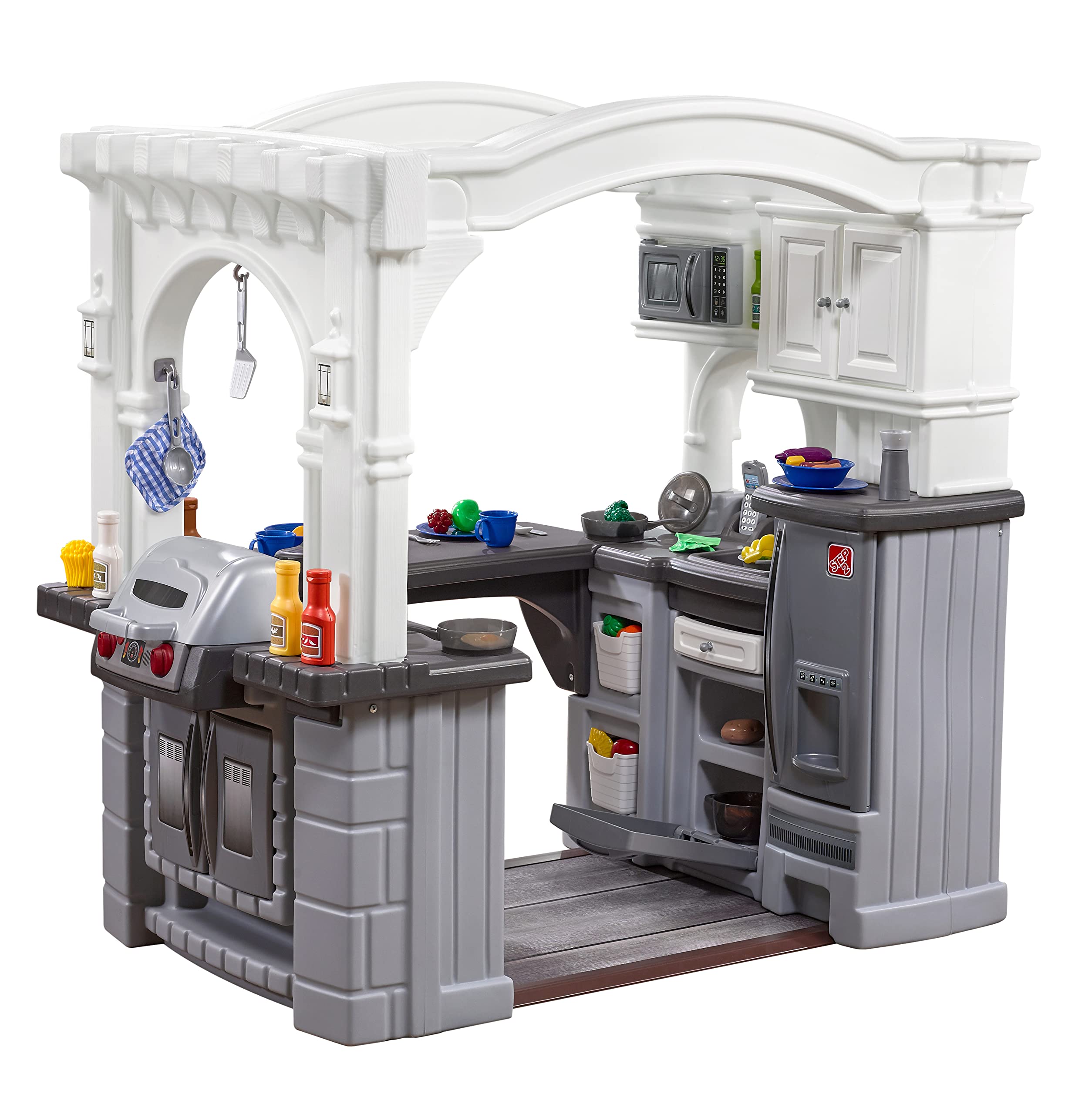 Grand Walk-in Kitchen & Grill Kids Playset, Indoor/Outdoor Kitchenette