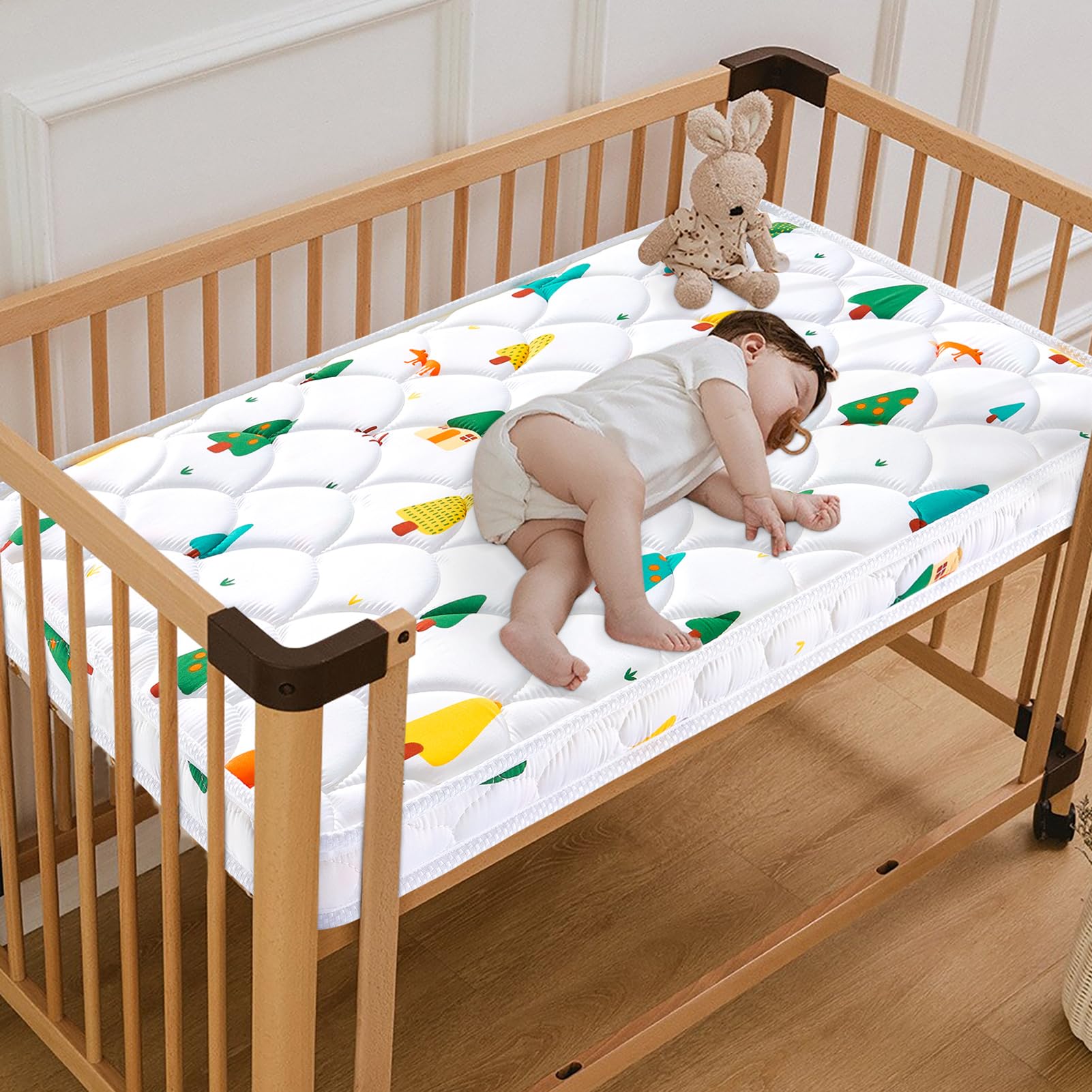Mini Crib Mattress 38" x 24" x 4"- Firm Support and Comfort Premium