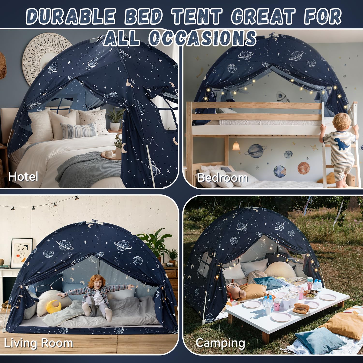 Full Size Space Galaxy Bed Tent Canopy for Kids