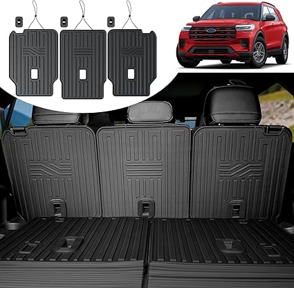 Ford Explorer Floor Mats Set with Cargo Liner and Backrest Mat