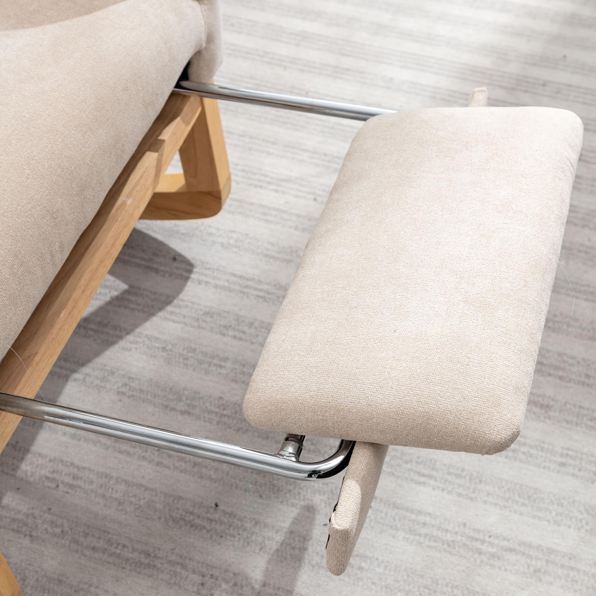 Nursery Rocking Chair with Footrest and Side Pocket