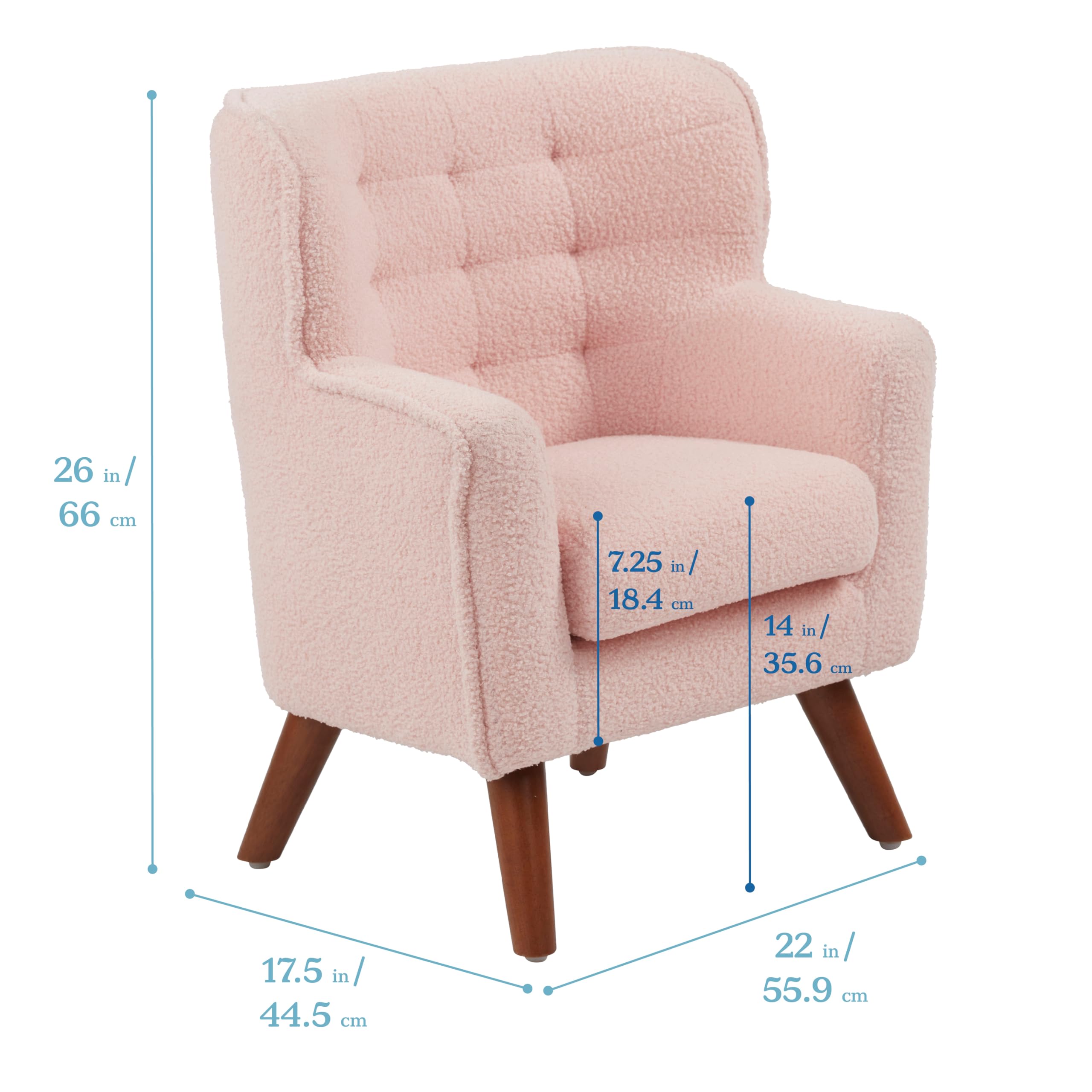 Children's Sherpa Armchair with Removable Cushion