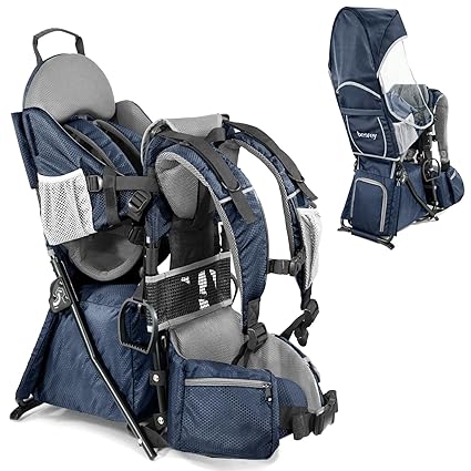 Baby Backpack Carrier, Toddler Hiking Backpack with Safety 3-Height Seat