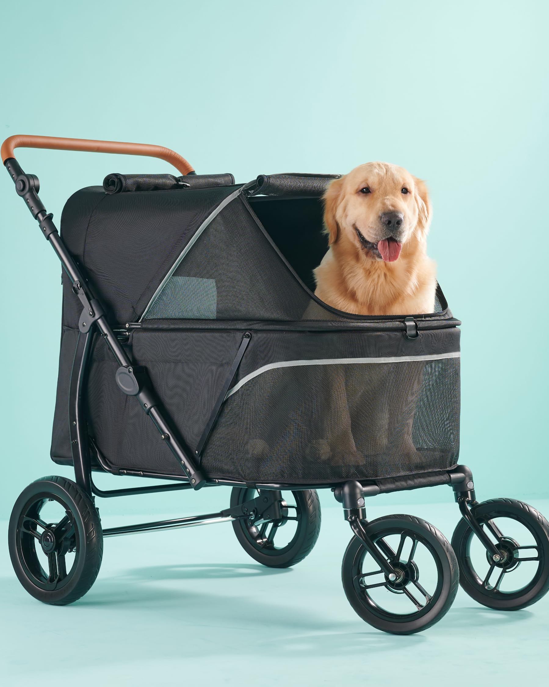 Pet Stroller for Large Dogs up to 110lbs, Large Pet Stroller for Multiple Pets, All-Terrain
