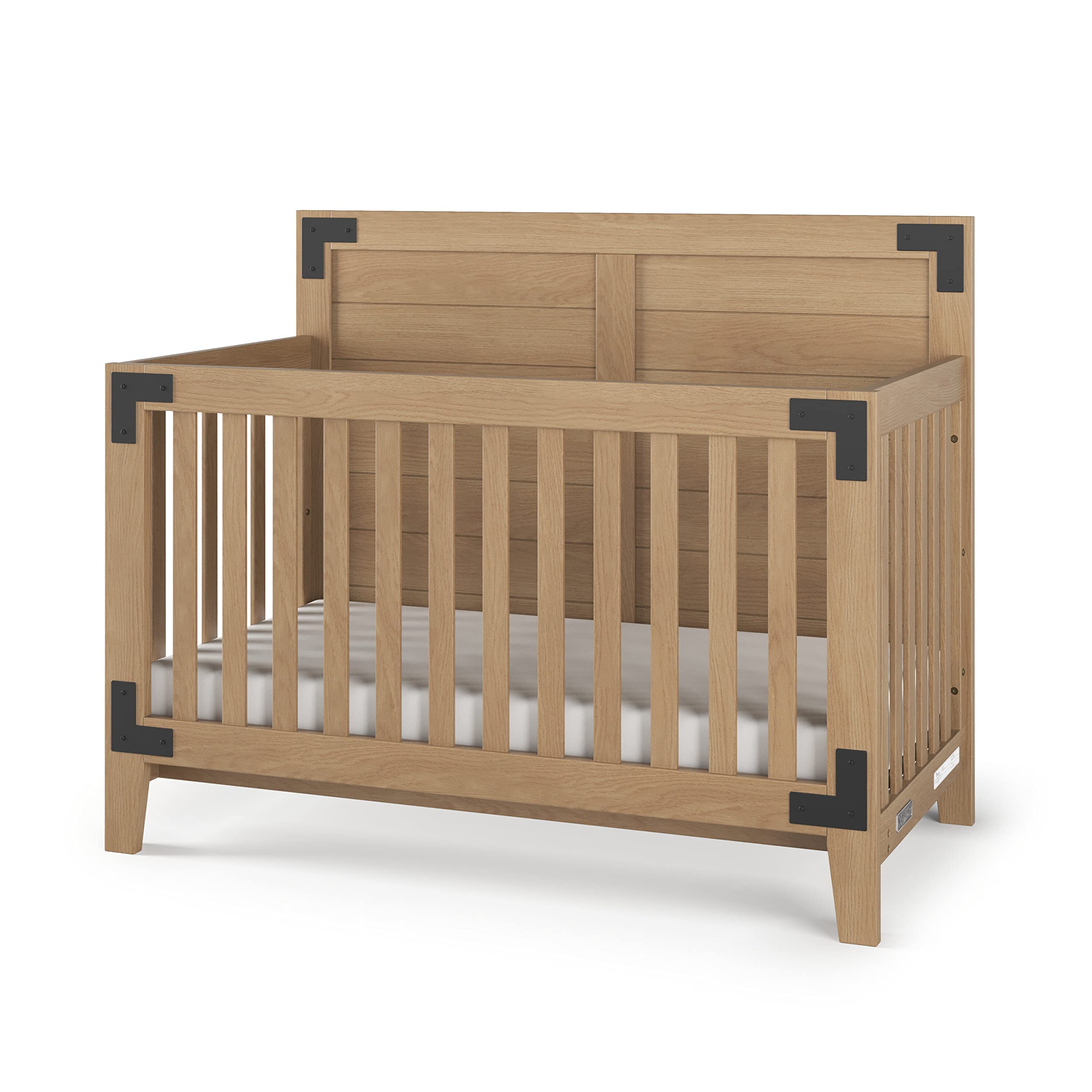 4-in-1 Convertible Baby Crib with Adjustable Mattress