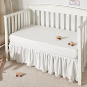 Ruffled Crib Bed Skirt with Pompoms
