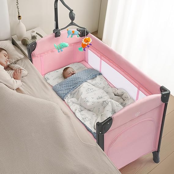 Baby Bedside Bassinet, Baby Bassinet, Pack n Play Convert Playpen