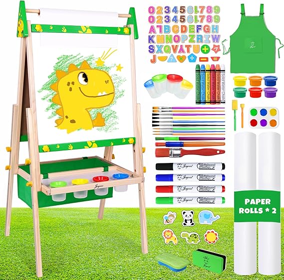 Art Easel for Kids Easel for Toddlers,Adjustable Standing Wooden Toddler Easels Kid
