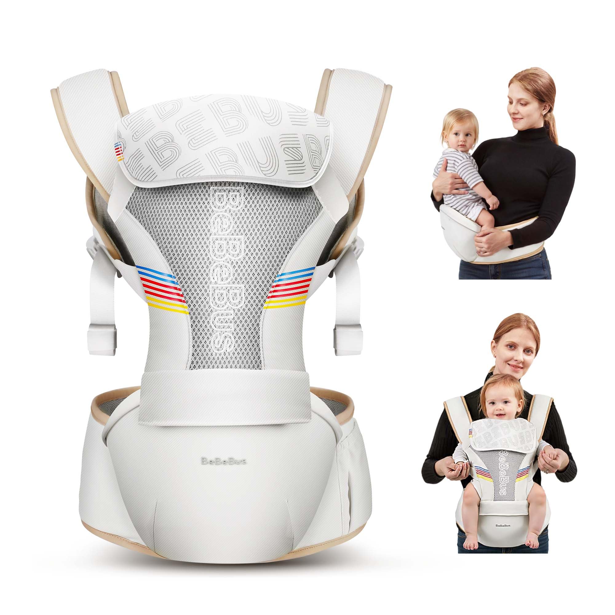 Baby Carrier with Hip Seat, BeBeBus 2-in-1 Ergonomic