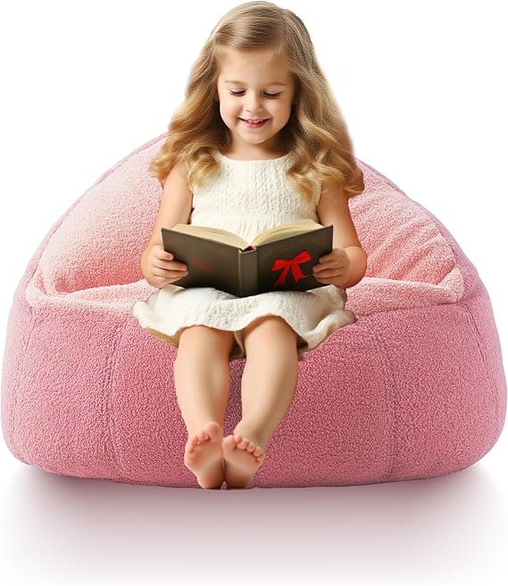 Chair Memory Foam Filled Kids Chairs Toddler Soft Sherpa Beanbag