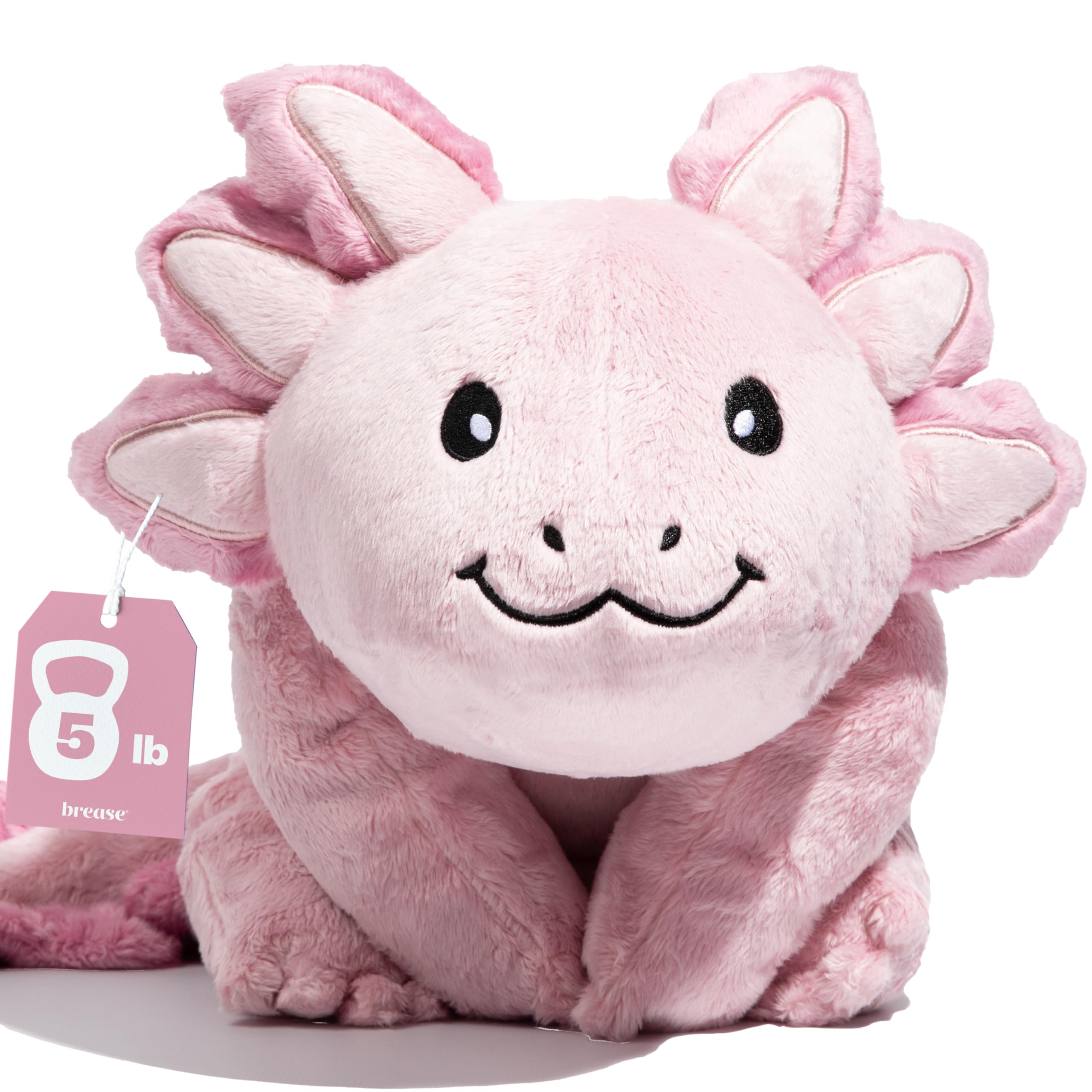 5 lb Unscented Weighted Pink Axolotl Dragon Stuffed Animal - Soft, Large Plush Toy