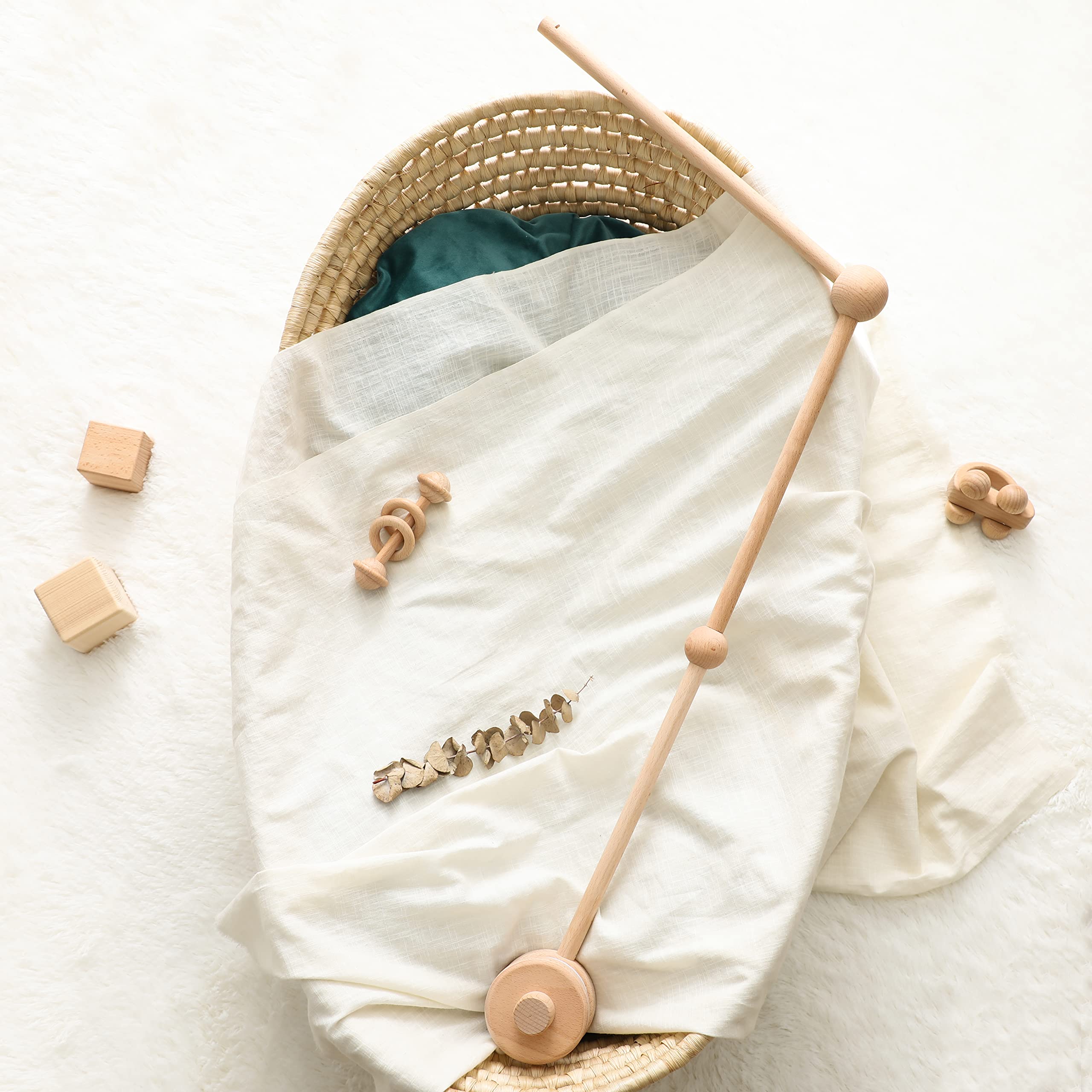 Arm,HBM Wooden Mobile Arm for Crib Mobile Hanger for Crib Baby Girl Nursery Decor