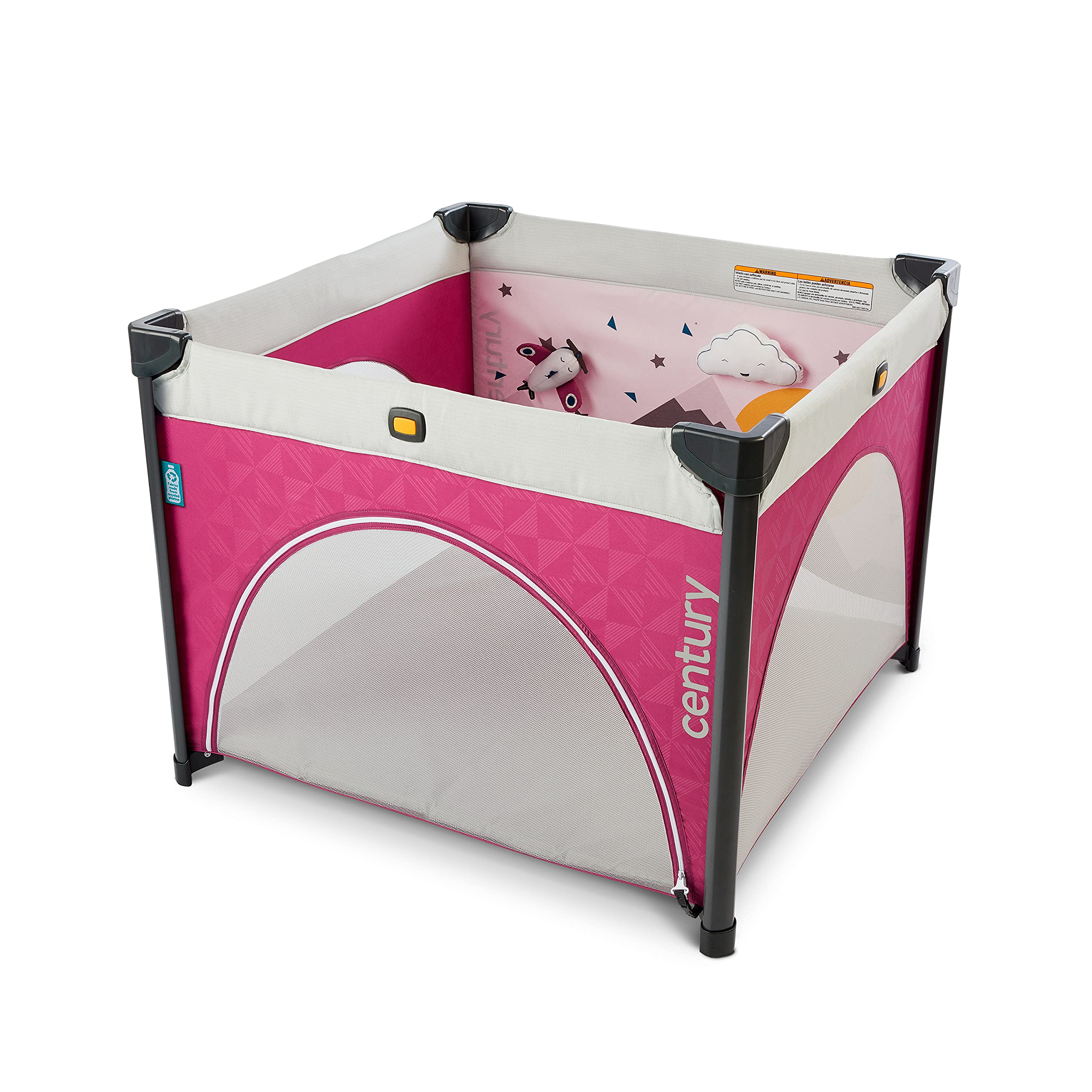 Play On 2-in-1 Playard and Activity Center | Playpen Includes Soft Toys and Zippered Door