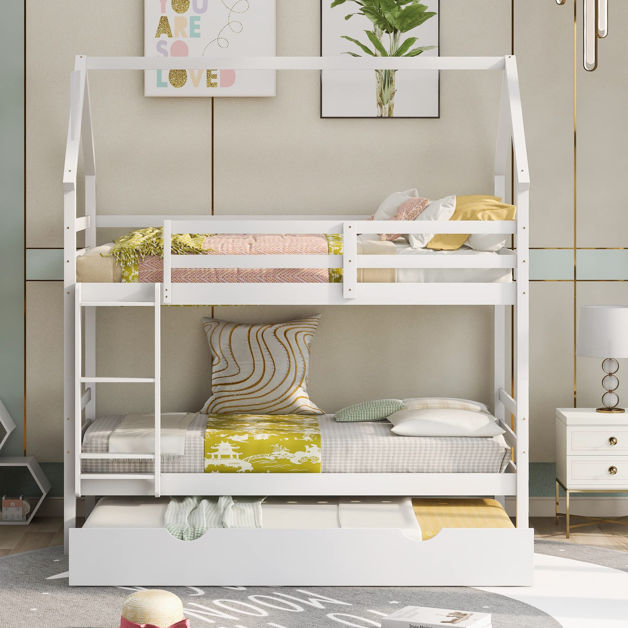 Twin Over Twin Bunk Bed with Trundle