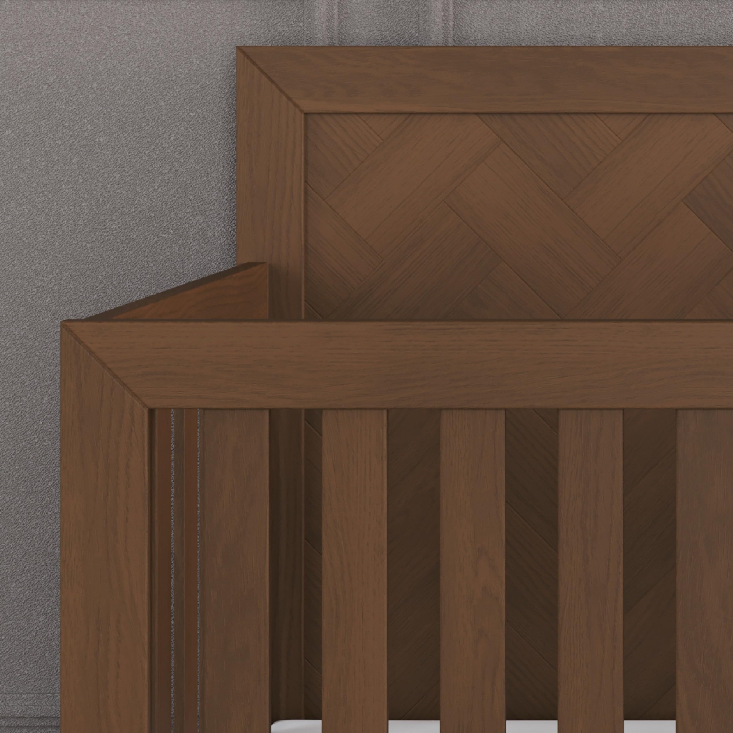 4-in-1 Convertible Crib Nursery Furniture Set with Dresser Chest and Nightstand