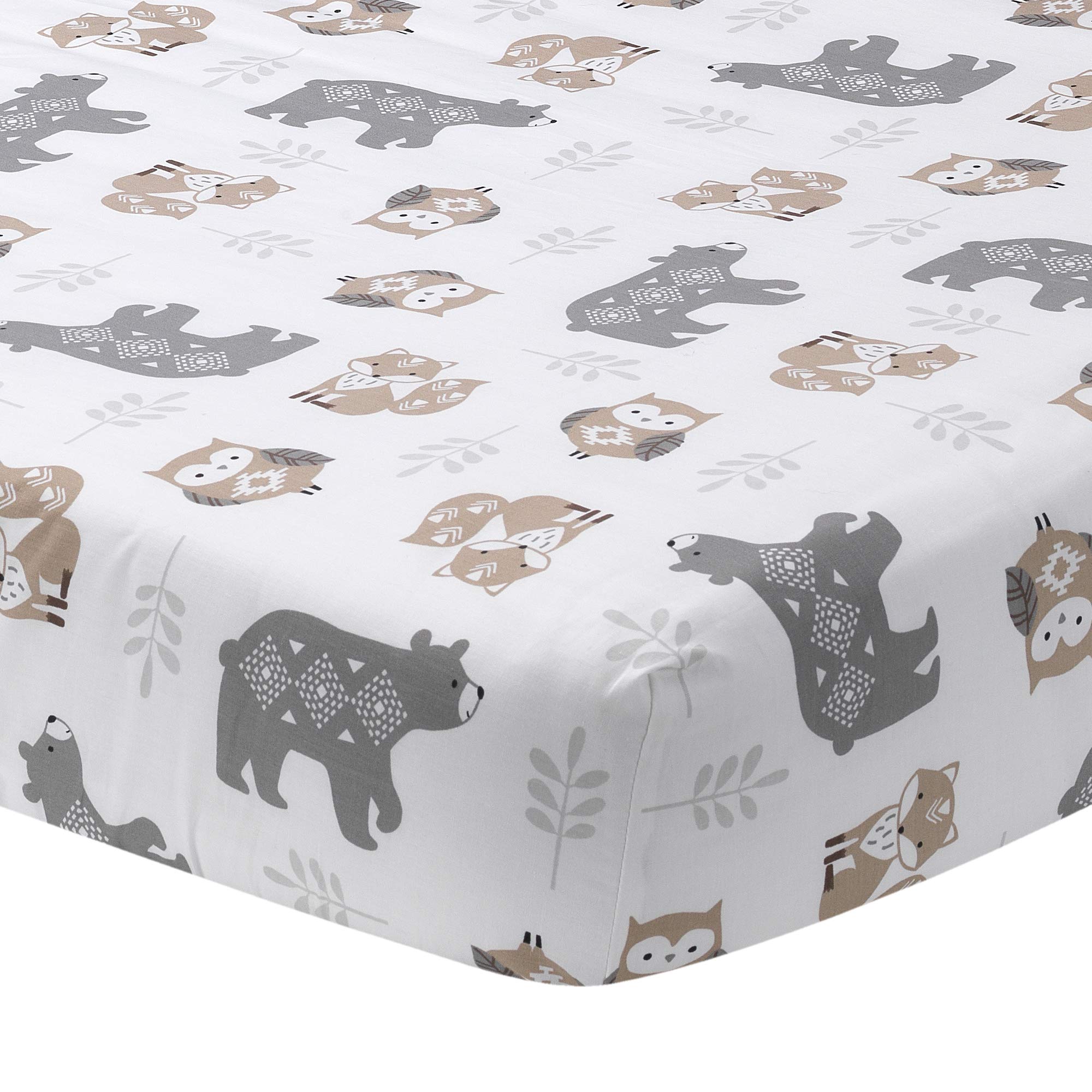 Woodland Forest Animal Nursery 5-Piece Baby Crib Bedding Set - Gray
