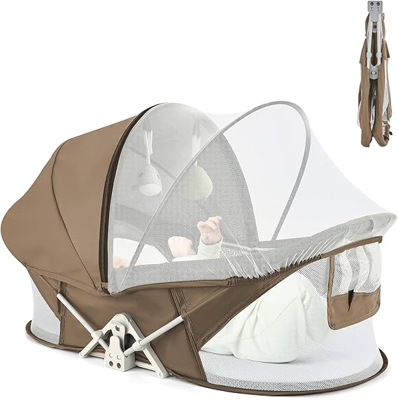 Portable Baby Bassinet Travel Baby Bed, Baby Cribs Travel Pod for Outdoor