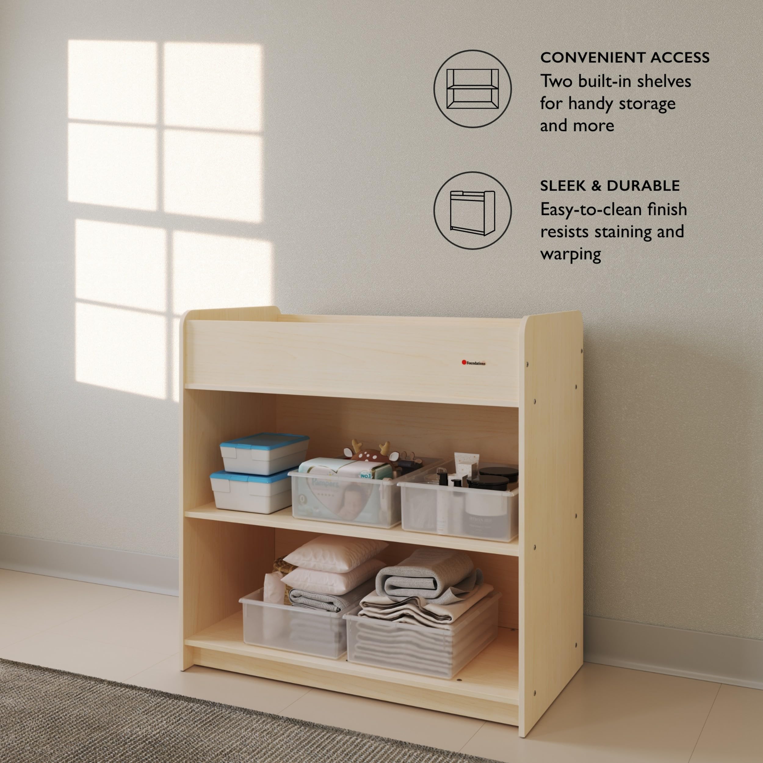 Changing Table with Wall Mounted Diaper Organizer 2-Piece Set