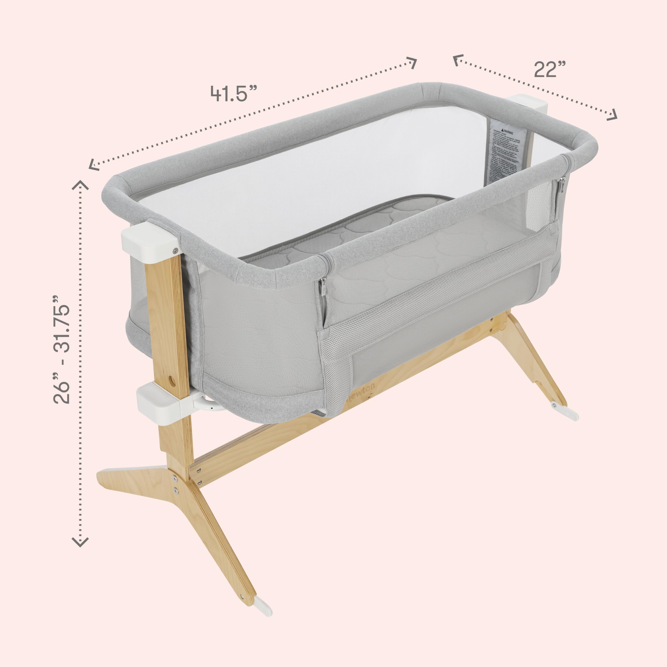 Breathable Bassinet & Bedside Sleeper with Washable Mattress