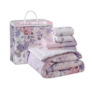 3-Piece Purple Butterfly Baby Crib Bedding Set for Girls
