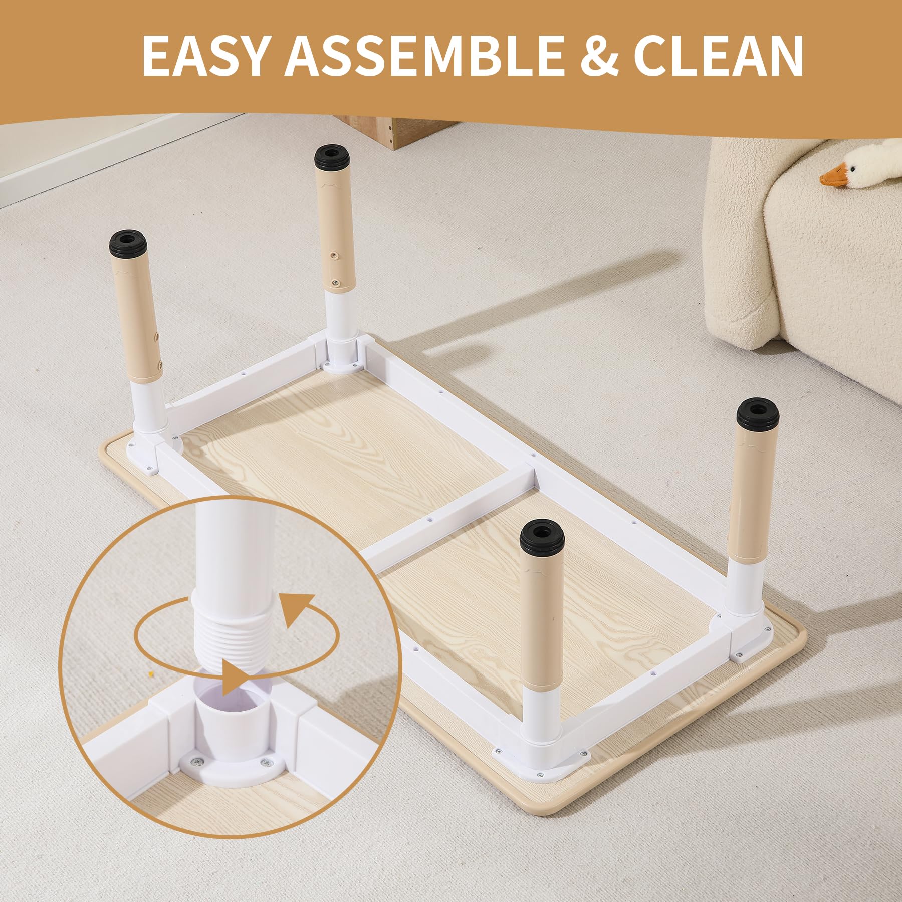 Height Adjustable Kids Table and 4 Chairs Set