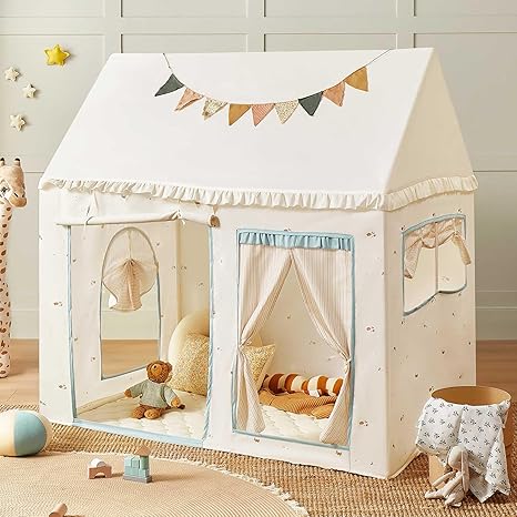 Kids Play Tent with Padded Mat and LED Lights