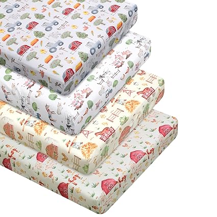 4 Pcs Western Cowboy Crib Sheet Set Newborn Bedding Nursery Baby