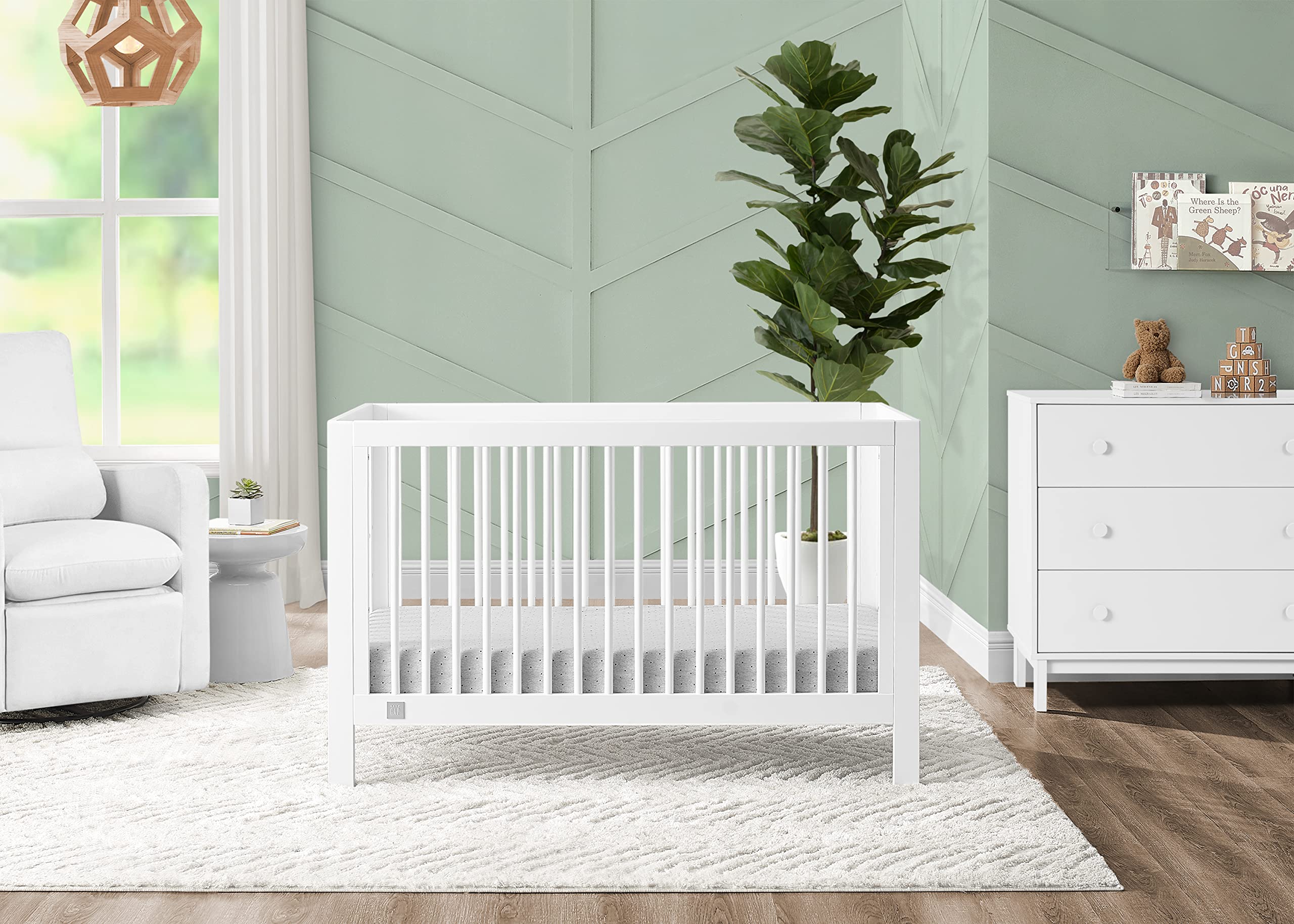 6-in-1 Convertible Crib with Adjustable Mattress Height