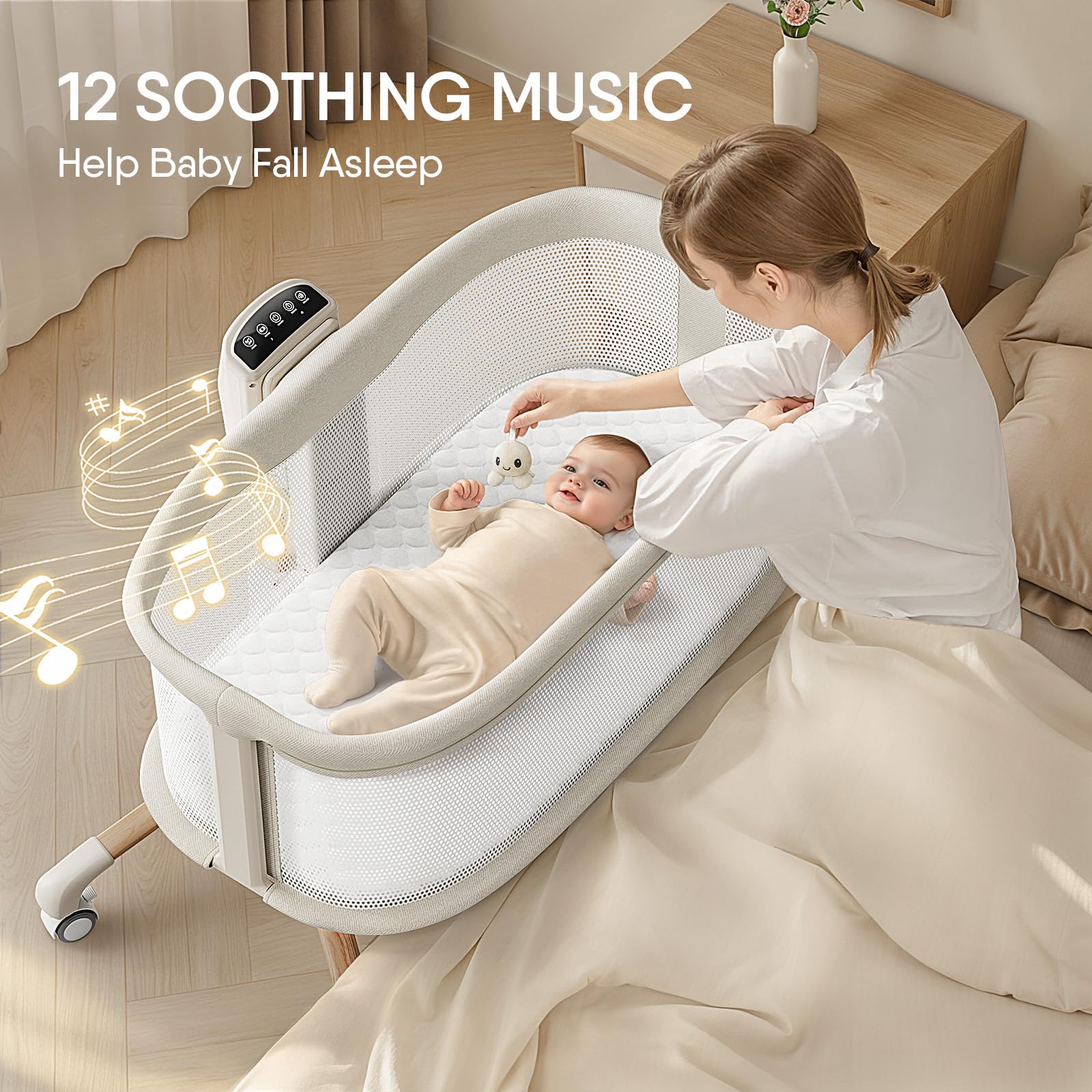 Electric Smart Baby Bassinet with Rocking & Music