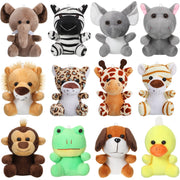 12 Pieces Mini Stuffed Animals 4.8 Inch Cute Safari Plush Toys Elephant Lion