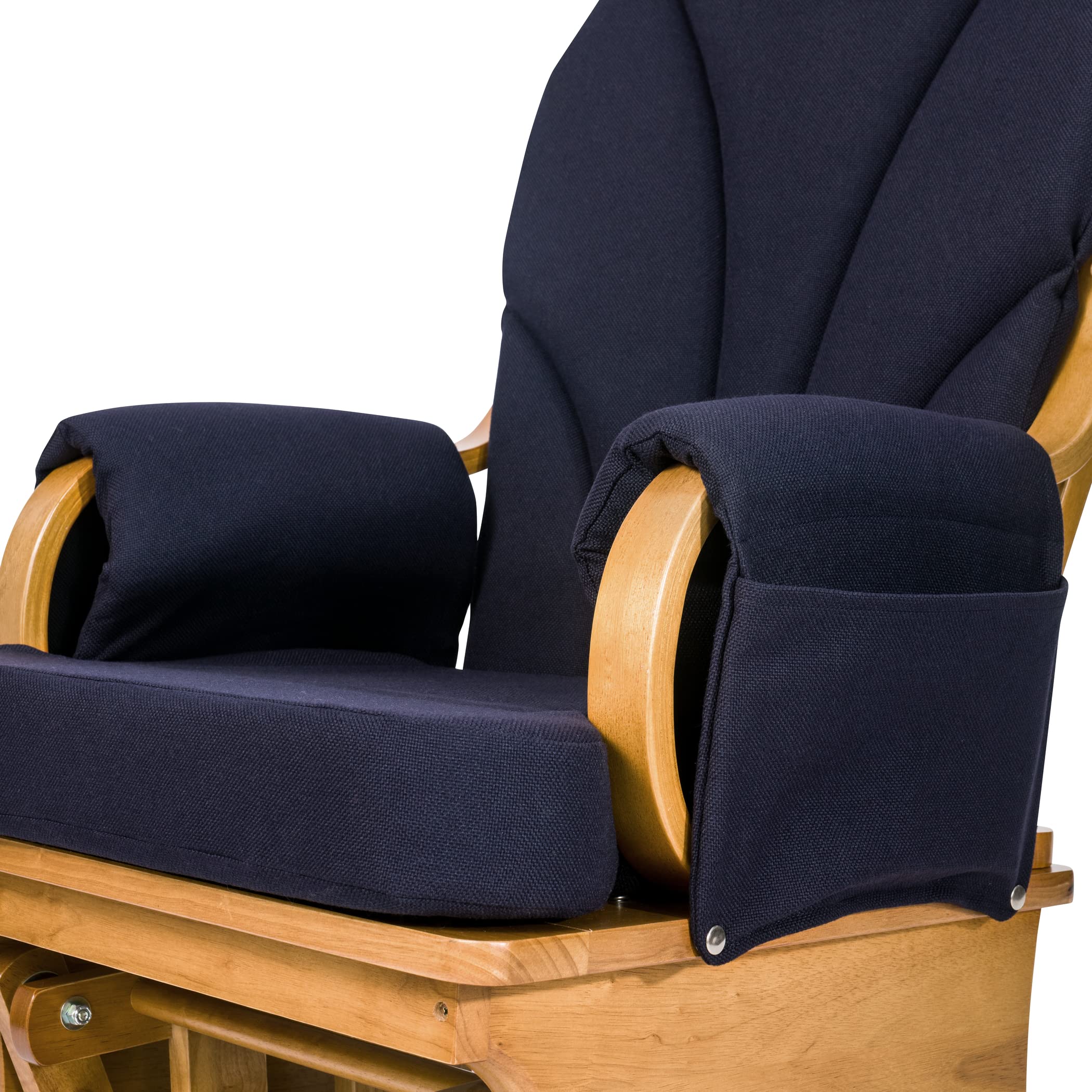 Lullaby Wood Base Glider Rocker - Baby Feeding and Rocking Chair for Daycare