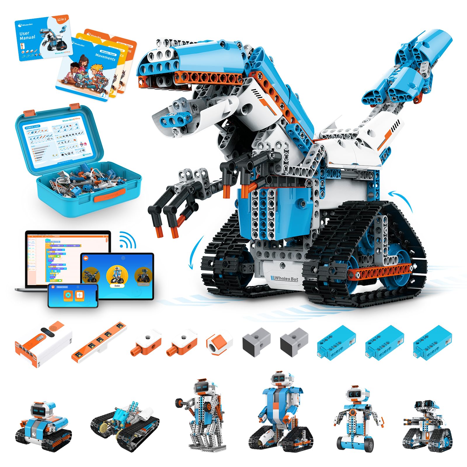 E7 Pro Coding & Remote Control Robot Kit for Kids 8+, Scratch & Modular