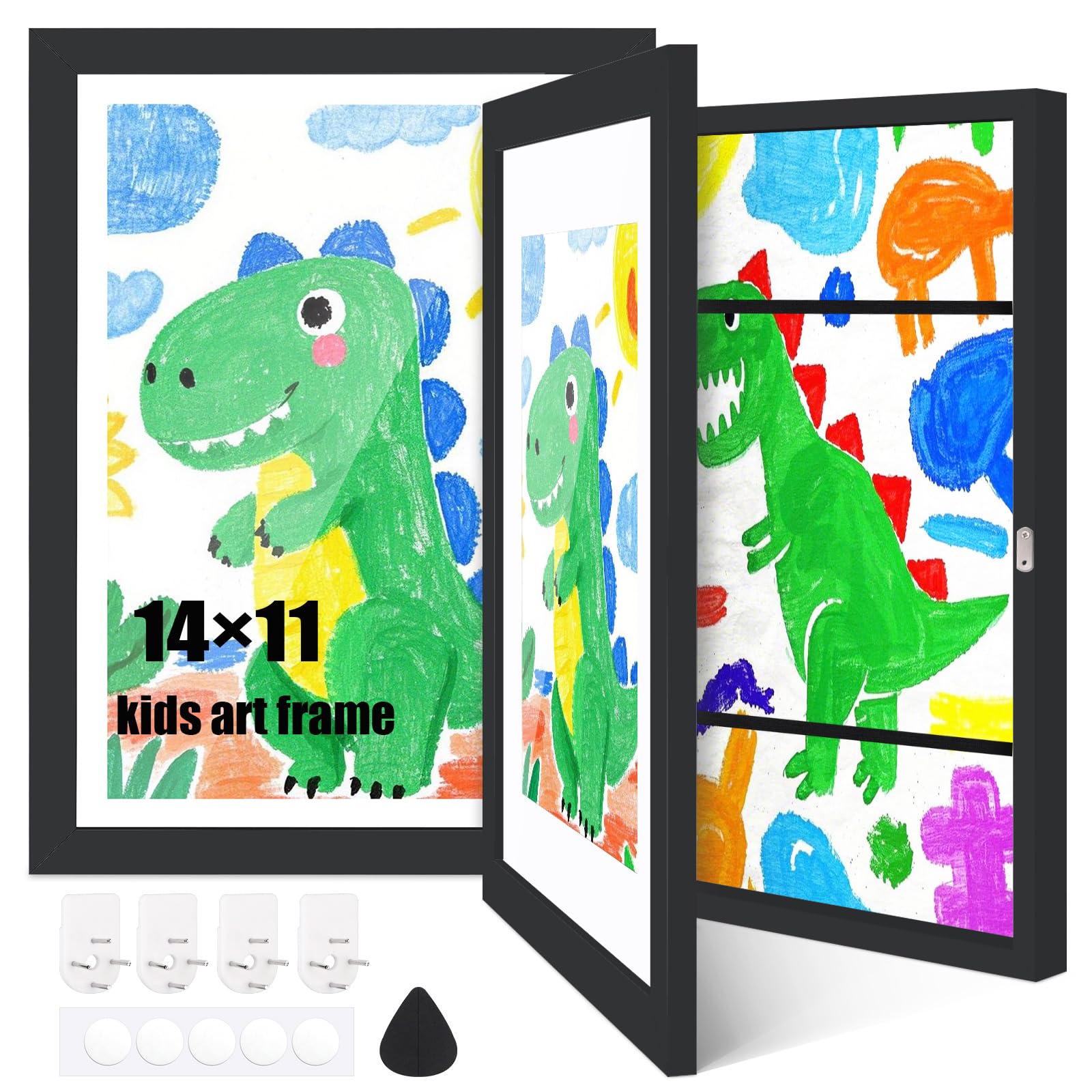 Kids Art Display Frame 11x14 Front Opening with Changeable Mats