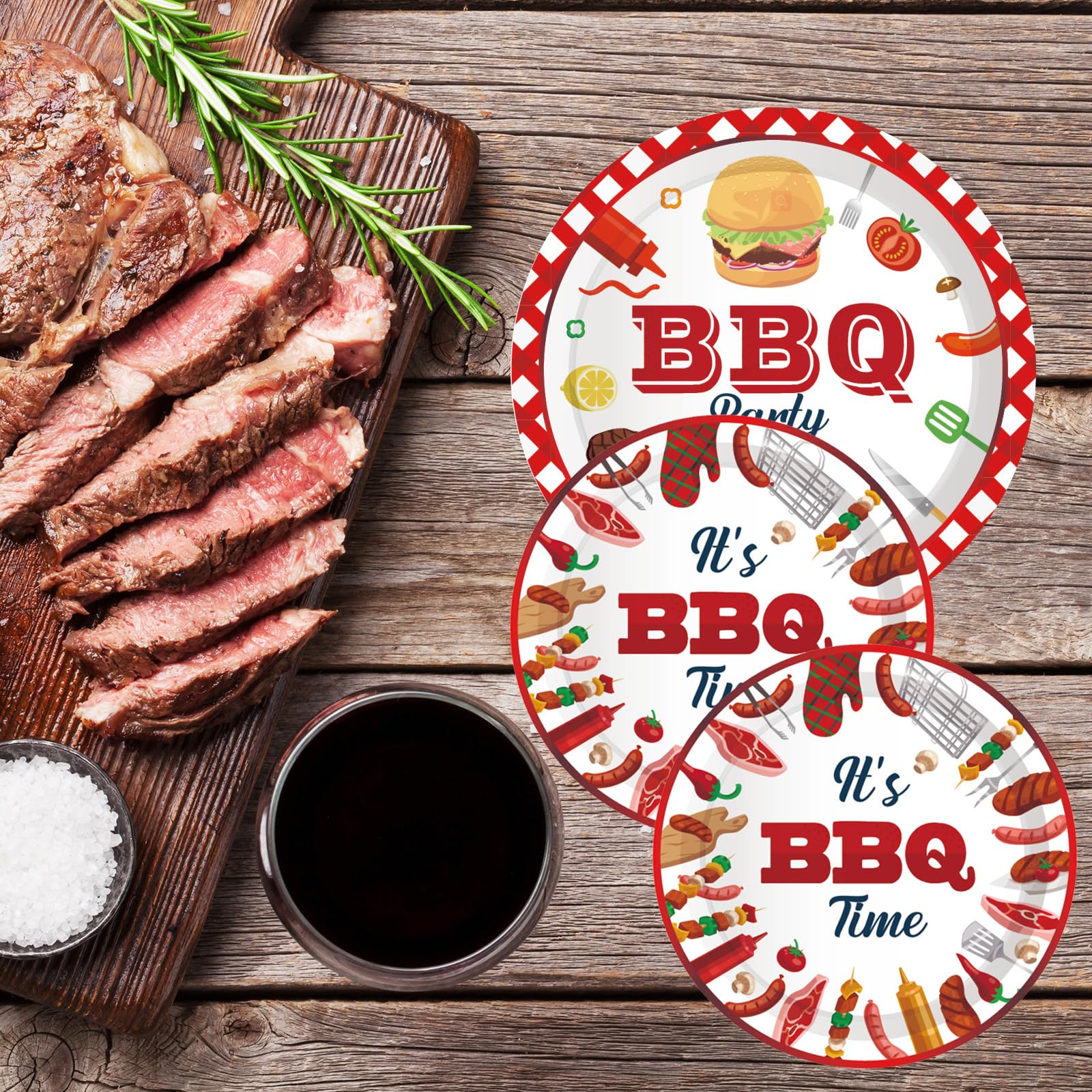 BBQ Party Decorations BBQ Baby Shower Tableware | Serve 16 Birthday Party Plates