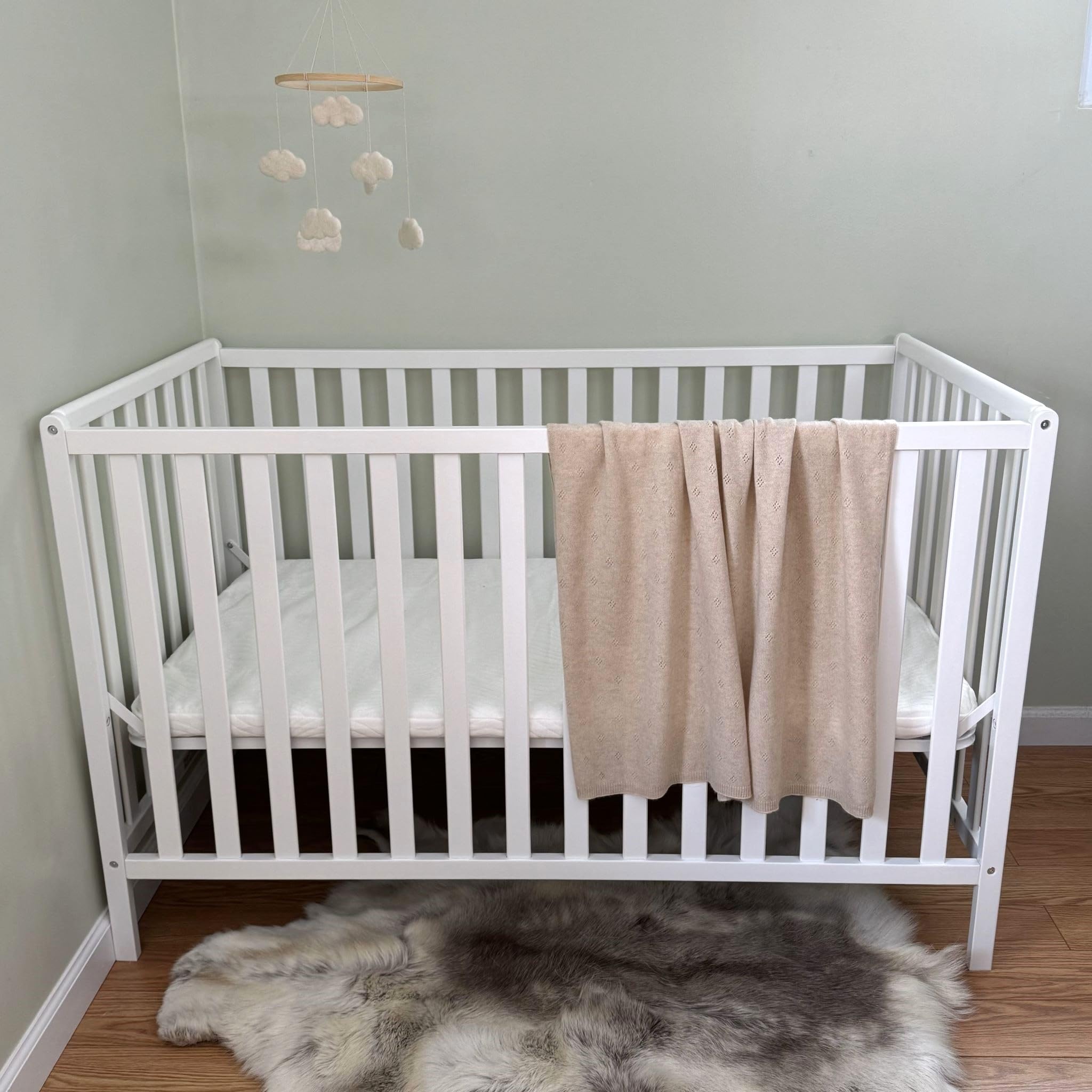 100% Cashmere Baby Blanket Pointelle Design Brown Sugar 32x40