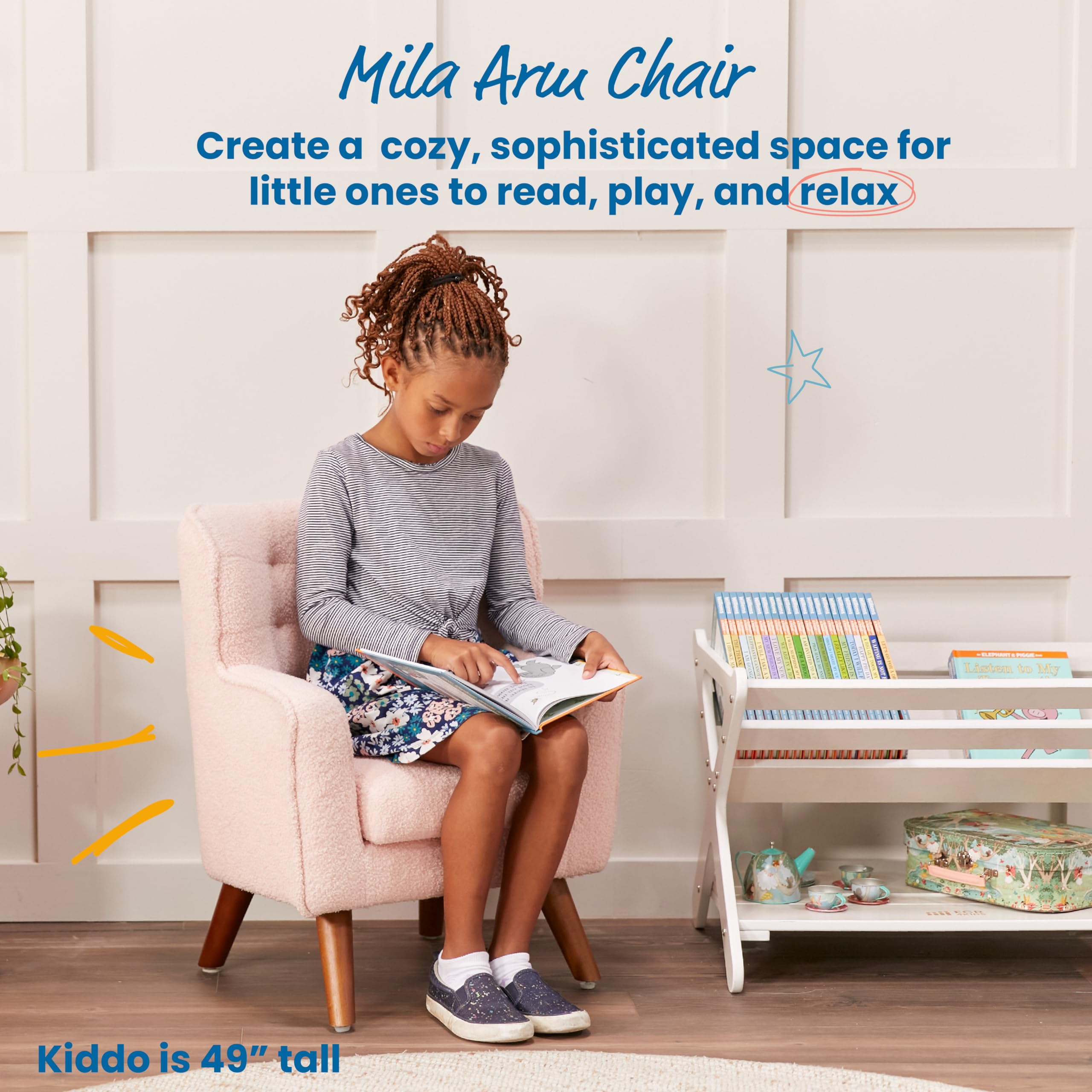 Children's Sherpa Armchair with Removable Cushion