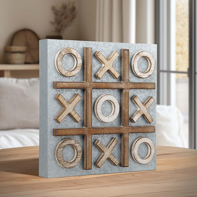 Art Decor Magnetic Tic Tac Toe Board Game Set - Wall Mounted