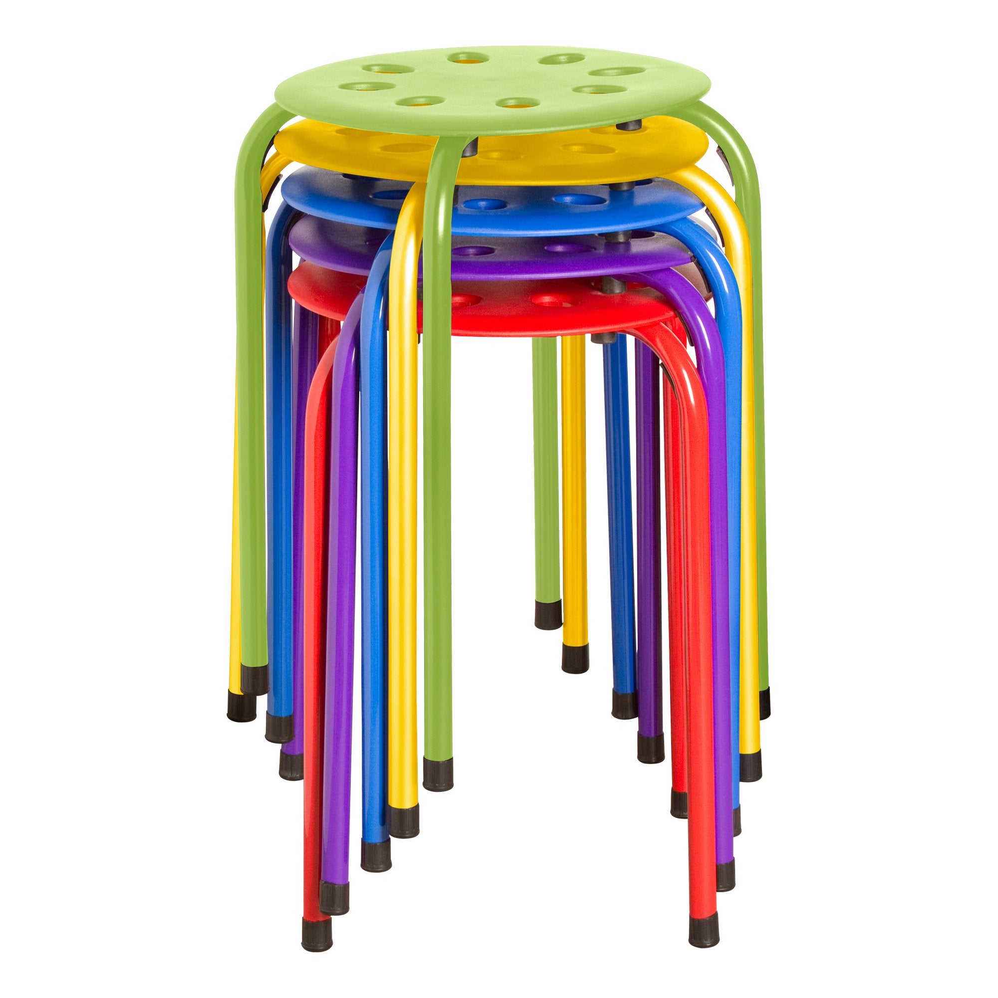 Stacking Stools Set of 5 - Portable Classroom and Office Seating