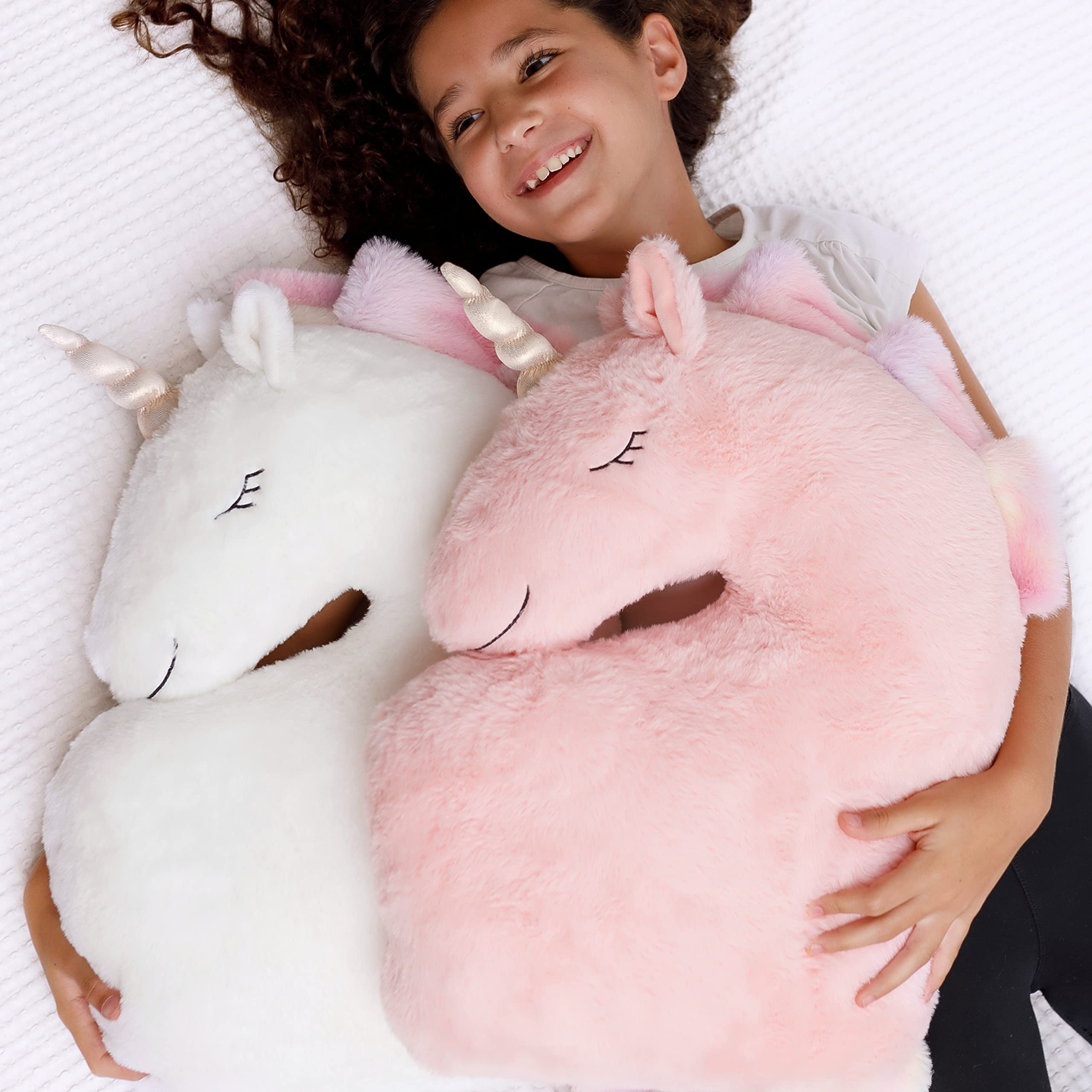 Design Set of 2 Decorative Unicorn Pillows for Girls Kids Bed Room