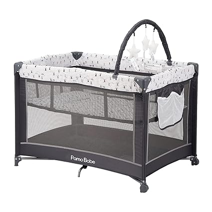Pamo Babe Portable Playpen Foldable Playard Portable Crib for Baby and Toddlers