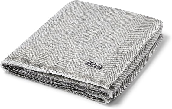 Luxurious XXL 100% Pure Cashmere Blanket Oversized Grey Throw Blanket