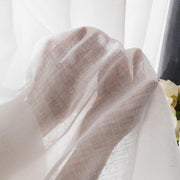Window Sheer Curtains 42 inches Wide, White with Black Border
