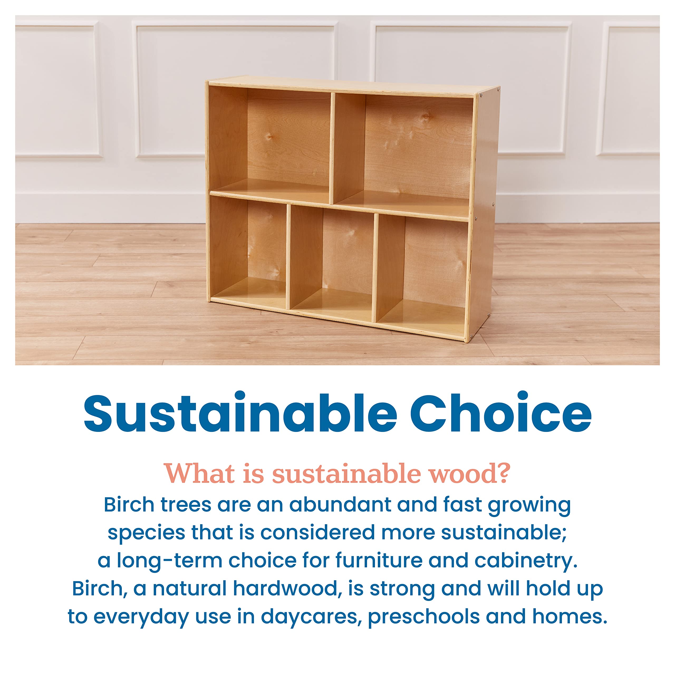 5-Compartment Storage Cabinet for Classroom and Playroom