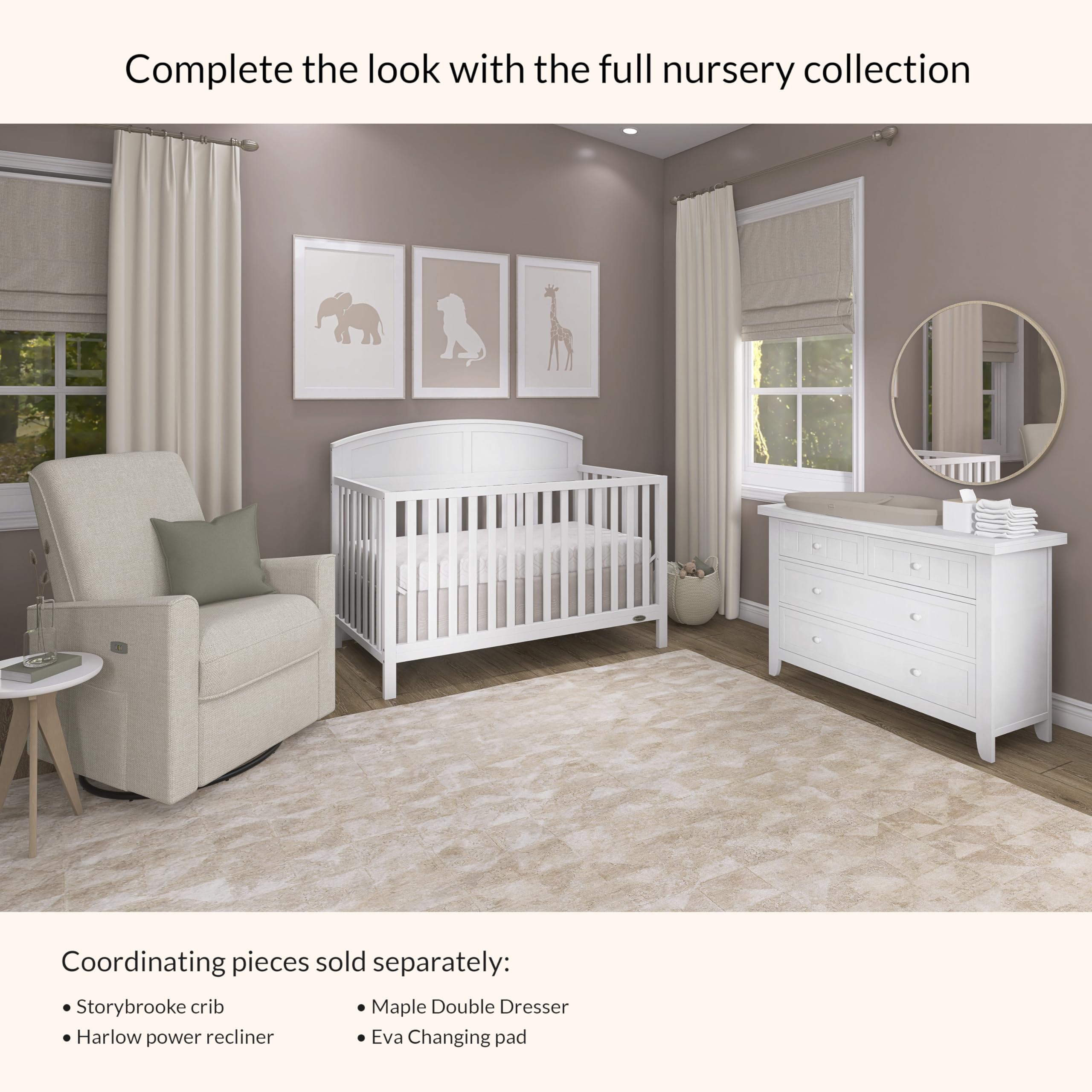 5-in-1 Convertible Baby Crib with Adjustable Mattress Heights