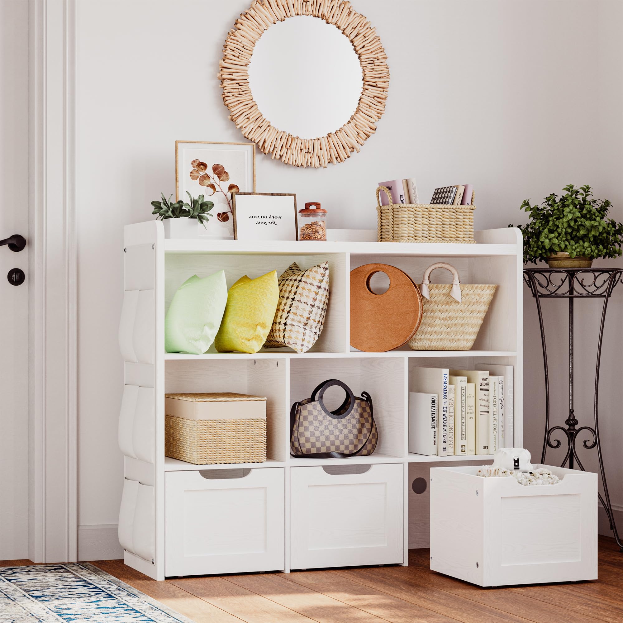 Toy Storage Organizer with Drawers and Cubbies