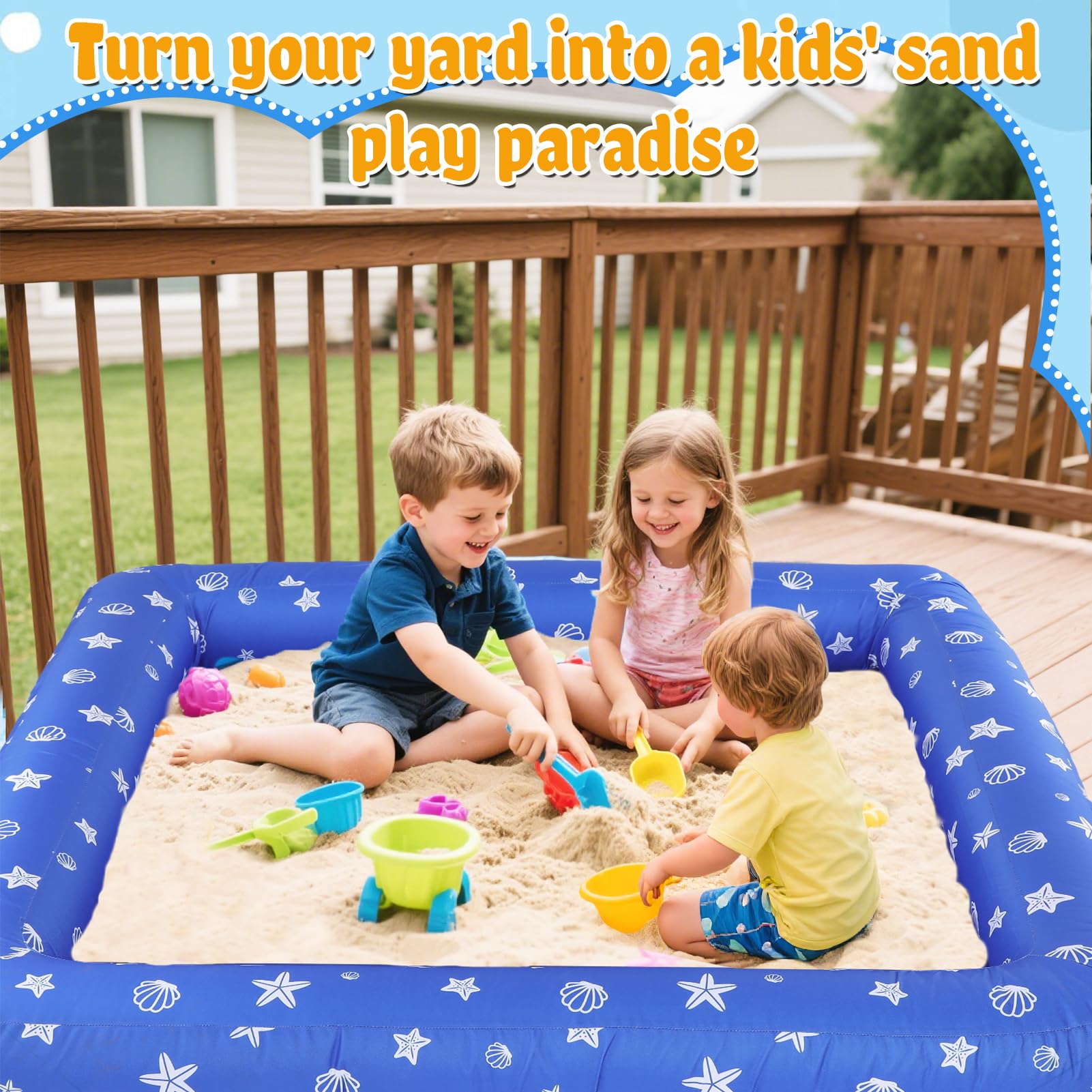 Inflatable Kids Sandbox with Cover